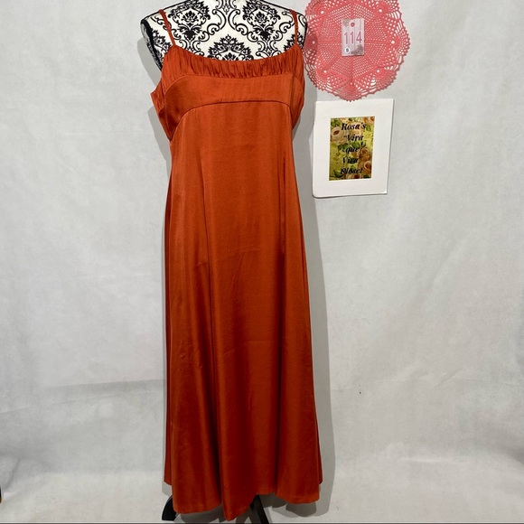 Rebecca Taylor NWT Ruched Top Long Dress Pomodoro Size 16 - Picture 6 of 16